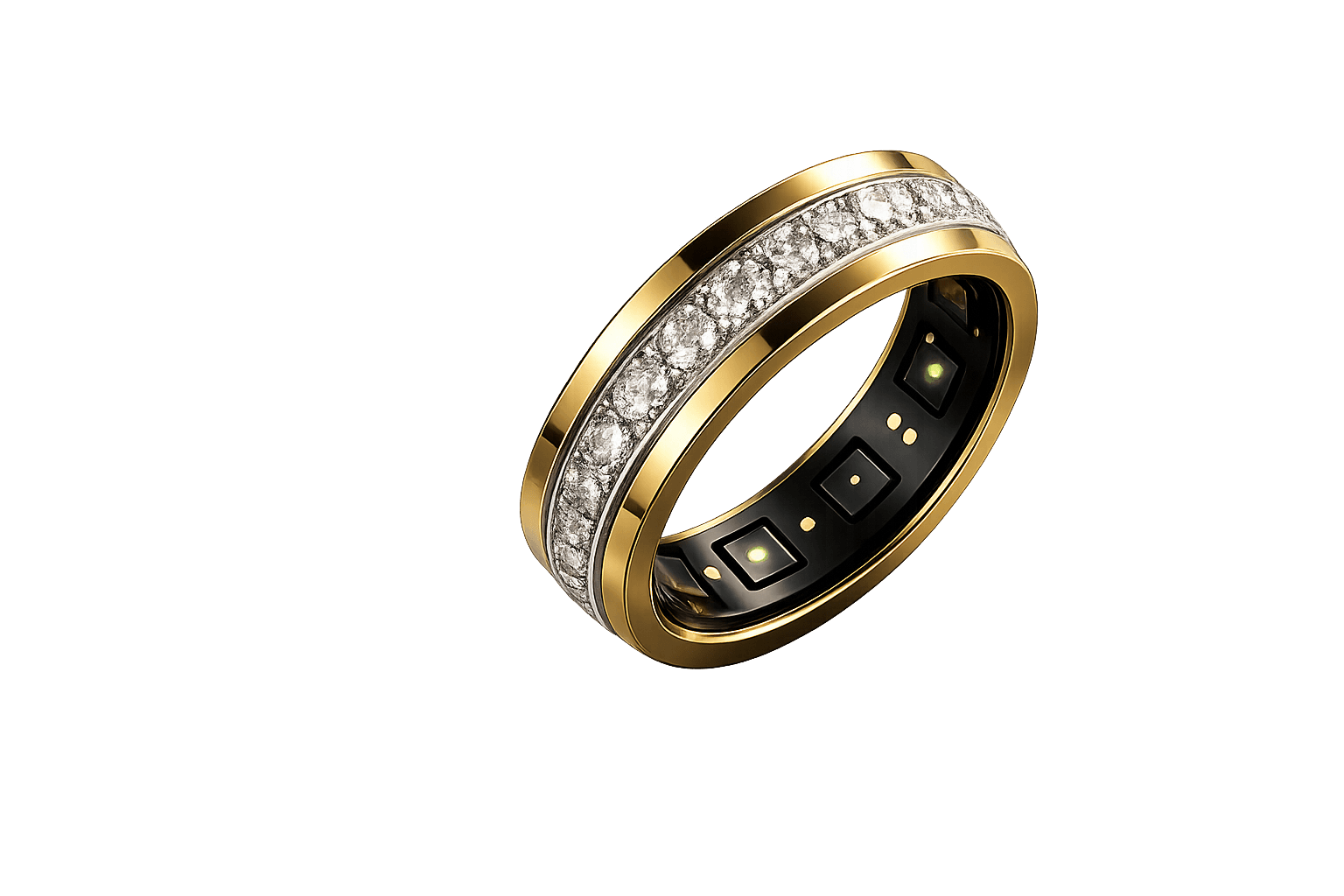 BERLEV smart ring in 24k gold with concealed sensors